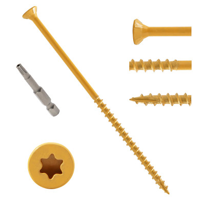 LIONMAX Deck Screws 5 Inch, Wood Screws #10 x 5'', 50 PCS, Rust Resistant, Epoxy