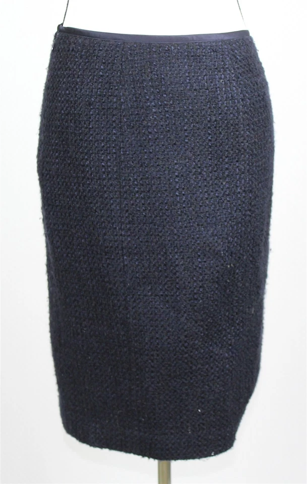 Tommy Hilfiger Mujer Falda 4 Azul Marino Lana Boucle Hasta la Rodilla