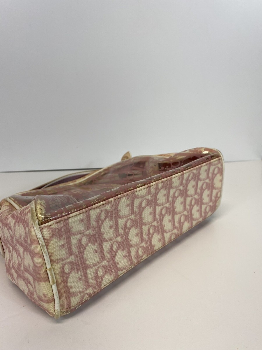 Vtg Christian Dior by John Galliano Pink Trotter Clear PVC