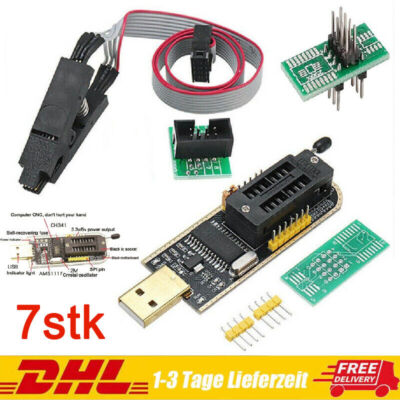 CH341A 24 25 Series EEPROM Flasher USB BIOS Programmer Mit SOIC8 Clip On-Board~