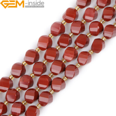 Twist Faceted Natural Stone Tiger Eye Fluorite Beads Jewelry Making Charms 15''