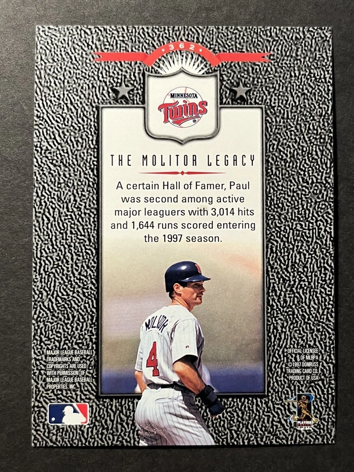 1997 Donruss The Molitor Legacy #362 Paul Molitor  - Image 2 of 3