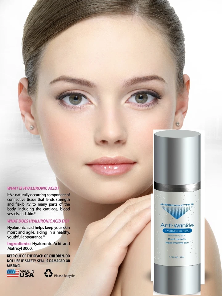 Ácido hialurónico antiarrugas Absonutrix HA 60 % Matrixyl 3000 1,7 OZ Foto 2 de 3