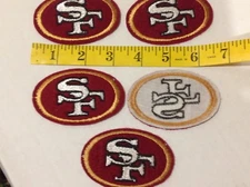 Lot x5 Vintage SF SAN FRANCISCO 49ers Logo Patch Cotton Stitched Embroidered OG