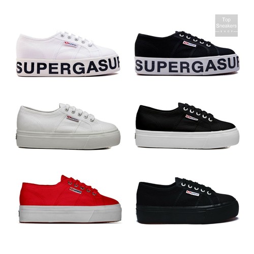 Buy Women's sneaker shoe high logo sole black. SUP 19 S00GT80 999 by SUPERGA  | Milano 51