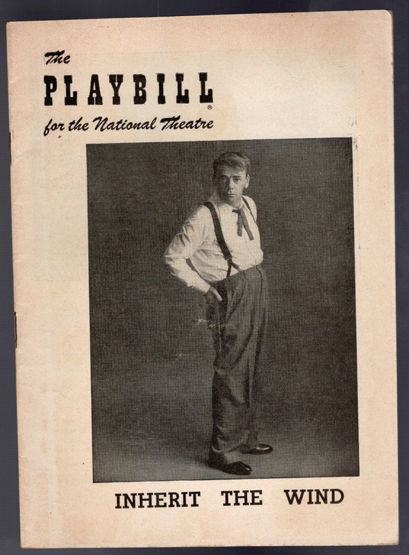 INHERIT THE WIND Aug. 1955 Playbill:  Paul Muni, Ed Begley, Tony Randall