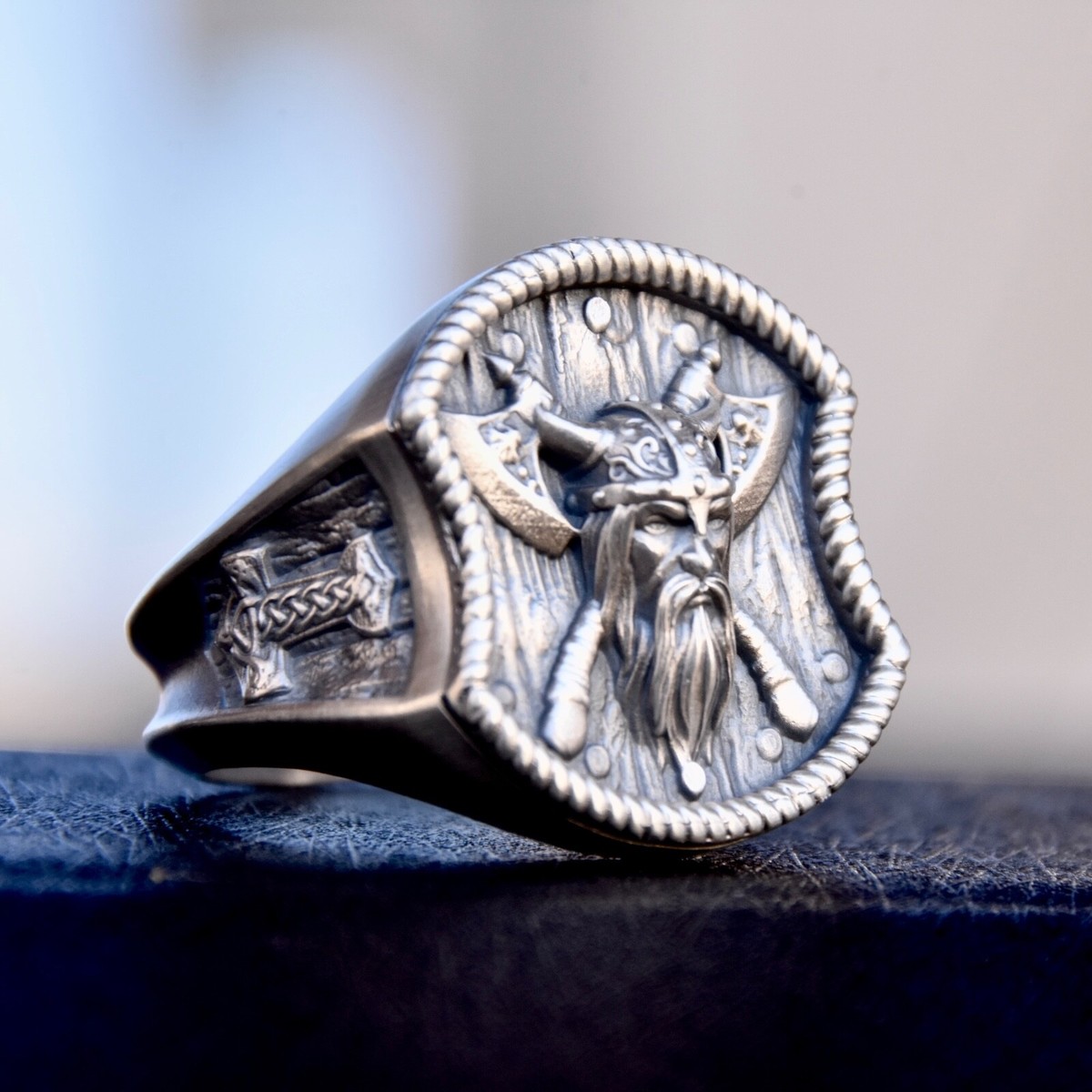 Odin Viking Silver Ring Viking Ring Sterling Silver 925 Thor