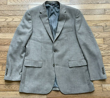 Jos A Bank Traveler Blazer Mens 42L Brown Wool Weave Pattern Tailored Fit
