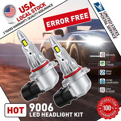 Pair 2-Sides 9006 HB4 120W 15000LM LED Headlights Kit Hi/Low Power Bulbs 6000K