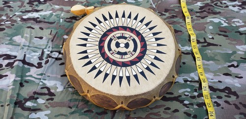 Native American Drum Hand Crafted Pow Wow Sioux Apache Pueblo Apache -Estate - Picture 3 of 5