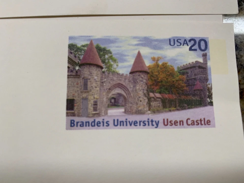 Unused Stamped Castle Postal Card Brandeis University USPS Scott UX299 20c MASS - Image 3 of 4