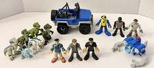 Jurassic World Imaginext Lot with Jeep/Dinos/Figures/Raptors Lot Of 12 Figures