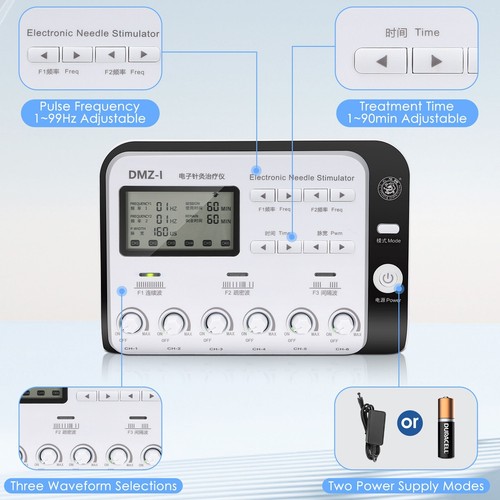 6 Output Channel Multi-Functional TENS Body Massager Electric Muscle Stimulator - Bild 3 von 25