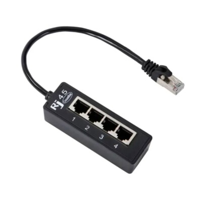 4 Port RJ45 Networking Splitter Adapter 4 Way Rj45 Cable Extender for Multiple