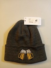 COAL Headwear Charcoal Gray Beenie With Beer Glasess Embroidery