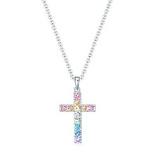 Baptism Cross Necklace for Women,First Communion Gold Cross Necklaces Jewelry...