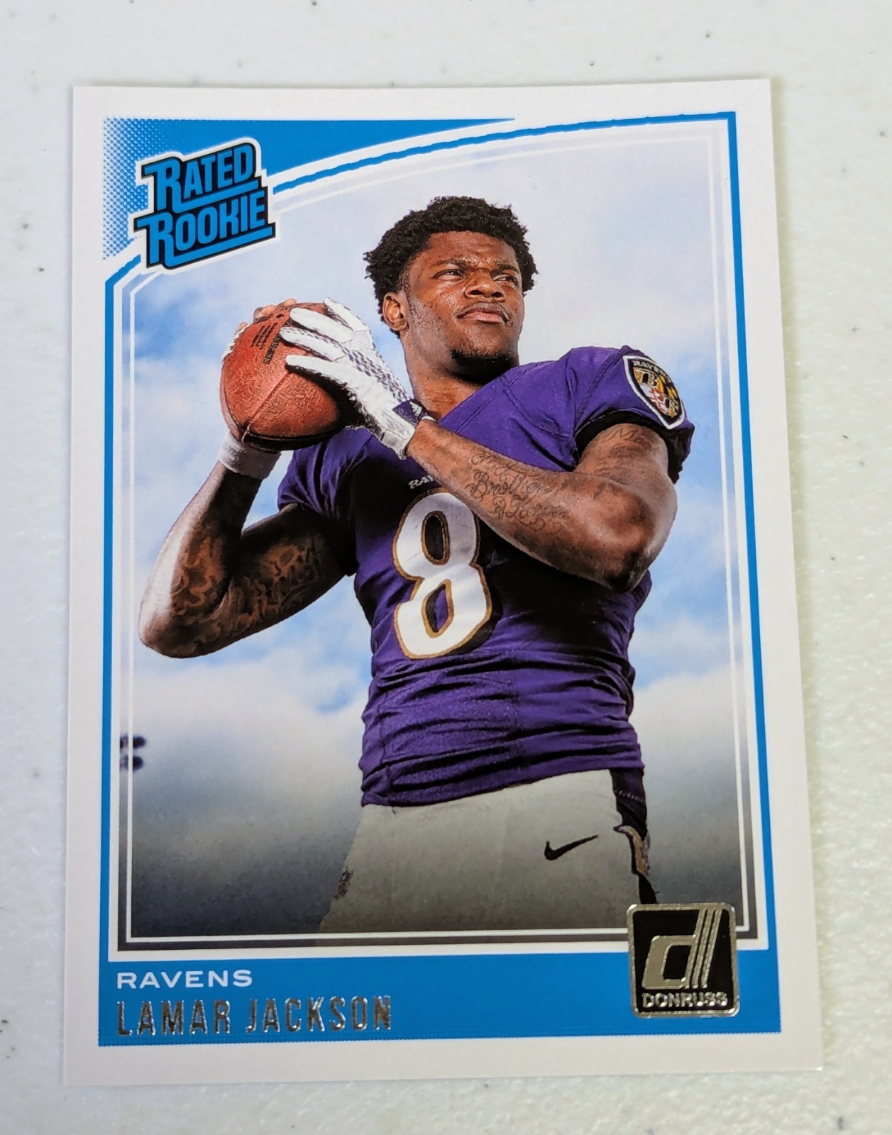 LAMAR JACKSON 2018 PANINI DONRUSS #317 RATED ROOKIE (RC) RAVENS