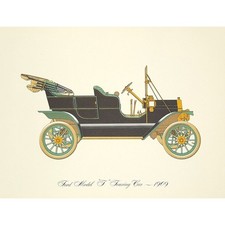 1909 Ford T Touring Car Lithograph Clarence P. Hornung Antique Automobile 1909 Ford T Touring Car Lithograph Clarence P. Hornung Antique Automobile