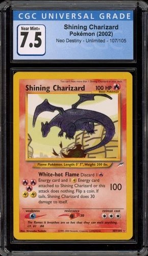 Pokemon Shining Charizard Neo Destiny Unlimited Holo Secret Rare #107 CGC 7.5