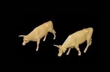 MARX Ox Team & yokes in  (tan, gray, brown)  playset  toy soldiers