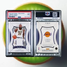 PSA 9 2024 NATIONAL TREASURES LeBRON JAMES NBA MATERIAL - #LBJ - POP 4