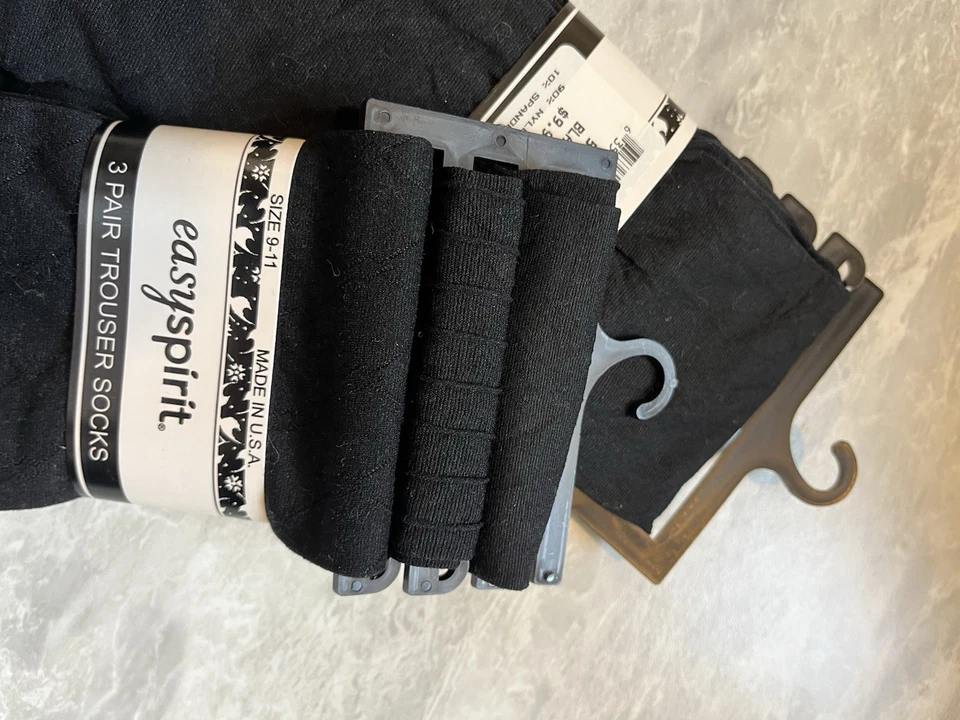 Easy Spirit Mujer Clásico Negro Pantalón Crew Calcetines Paquete Talla 9-11 Foto 3 de 3