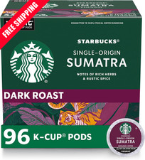 Starbucks K-Cup Coffee Pods, Dark Roast, Sumatra for Keurig Brewers, 96 pods