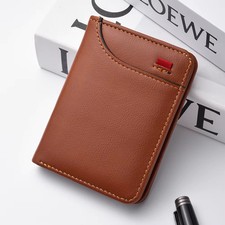 Mini Portafoglio Porta Carte Credito Uomo Pelle PU Ultrasottile Verticale