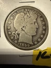Pair Of 1899 barber half dollars Vg