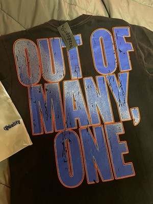 Godspeed Graphic Print Tee Black Blue Orange Men's Out Of Many One