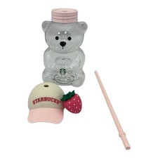 Starbucks Bearista Bear Cold Cup Strawberry Hat Topper Summer 2026 Limited New