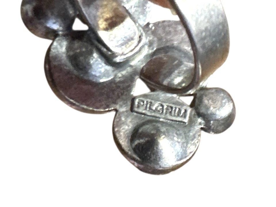 Anillo Peregrino Dinamarca Tono Plata Púrpura Cristal Disco Ajustable Boho Foto 2 de 4