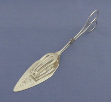 Ostfriesenmuster - Gebäckzange mit Tortenheber - Kuchenzange - 90er Silber