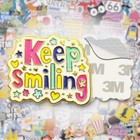 Keep Smiling Metal Phone Sticker with 3M Sticky Backing