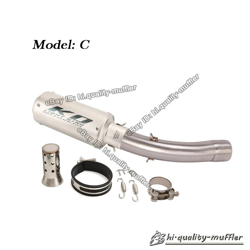 Tubo de enlace de escape medio + silenciador de 51 mm con DB Killer para Kawasaki Versys 1000 Foto 4 de 4