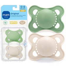 Original Latex Pacifiers, Binky Pacifier for 0-6 Months, Natural Rubber Nipple,