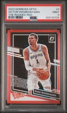2023 PANINI DONRUSS OPTIC THE ROOKIES RED #4 VICTOR WEMBANYAMA 8/99 PSA 9