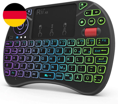 Mini Tastatur Mit Touchpad, 2,4 Ghz Kabellos, Smart TV, 8 Farbige Hintergrundbel