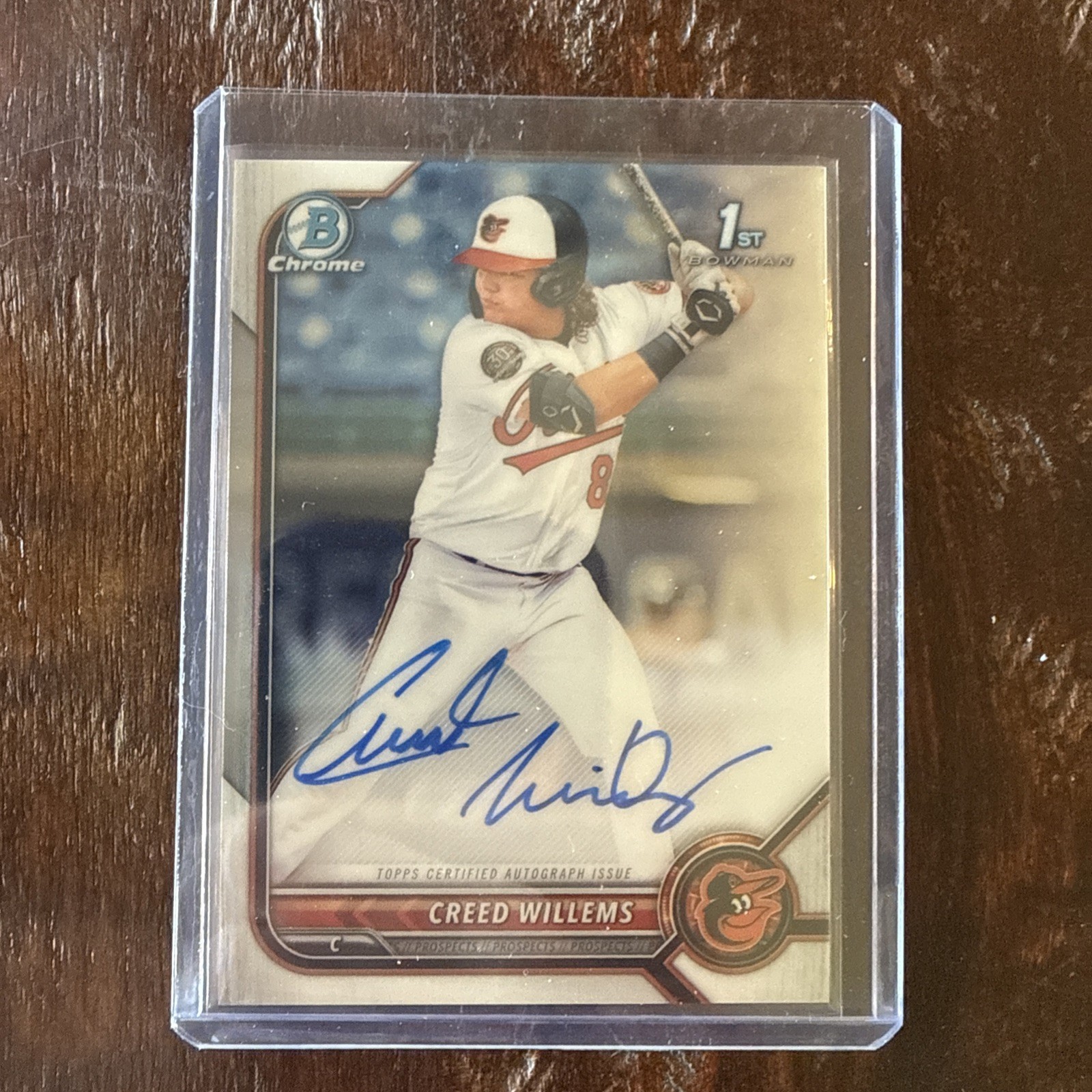 2022 Bowman Chrome Creed Willems Auto 1st Bowman #CPA-CW Orioles