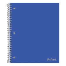 Oxford 1-Subject Poly Notebook 8.5x11 College Rule 3-Hole Punch 100 Sheets Pack