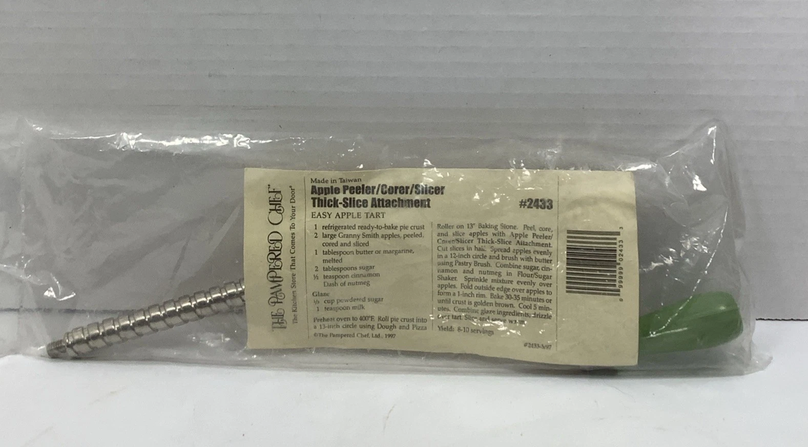 Pampered Chef Apple Peeler Corer Slicer Thick-Slice Attachment 2433 NEW