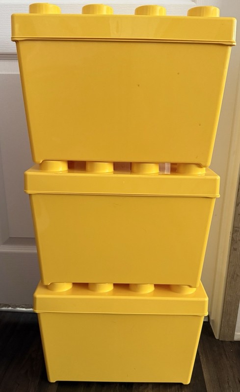 LEGO Storage Brick/Box Yellow Stackable Organizer Container