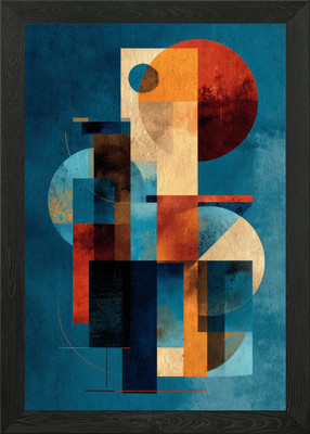 Abstrakte geometrische Komposition in B gerahmtes Wandbild Poster Leinwanddruck Bild
