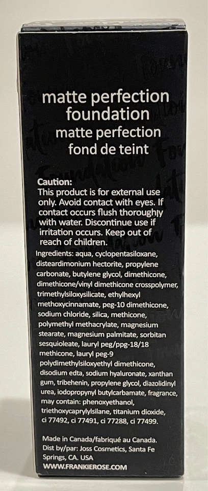 Frankie Rose Cosmetics Matte Perfection Foundation F103N Neutral 1 fl oz 30 ml - Image 2 of 3