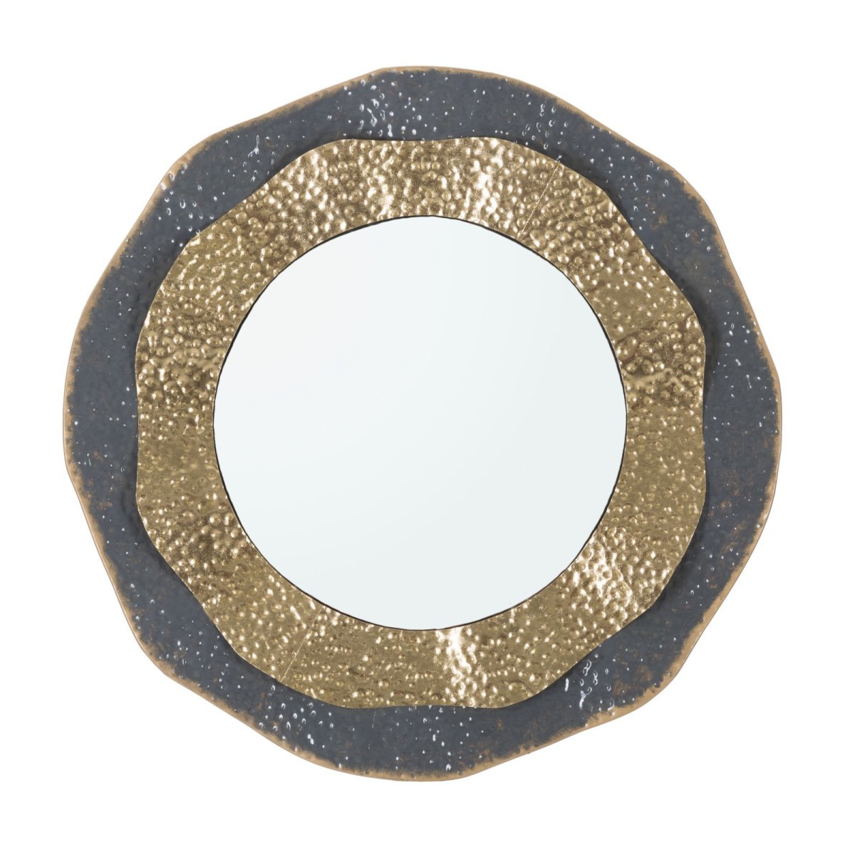 Miroir Shai 65cm gris et or grand miroir rond decoration
