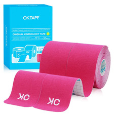 OK TAPE Kinesiology Support Tape Precut Cotton Elastic Sport 5cmx5m 2 Rolls Pink 1.14 per metre