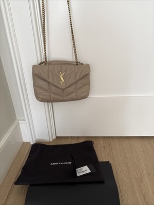 Yves Saint Laurent (YSL) Puffer Toy Quilt Dark Beige Shoulder Crossbody Bag