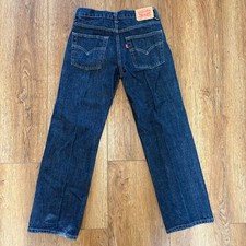 Levis 550 Relaxed Fit Jeans Kids Size 12 Reg Dark Wash Denim 26x26 y2k batwing