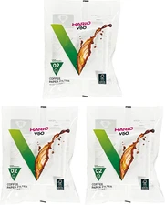 Hario V60 Paper Coffee Filters, Size 02, White, Tabbed (300 Sheets) (3 Items)