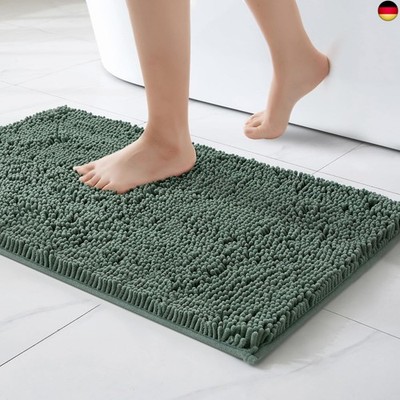 MIULEE Badematte 40x60 cm Matcha Grün ? Super Saugfähiger Badteppich Weich &